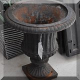 L40. Small Cast iron urn planter. 14”h - $45 